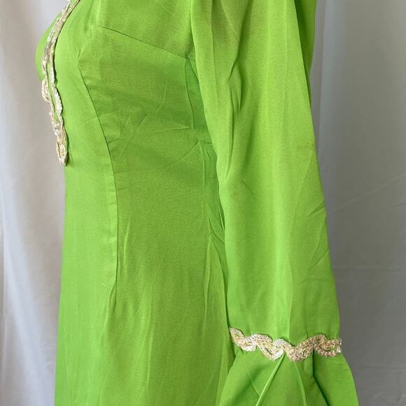 Vintage 1960s Neon Green Mini Dress with Sequins - Mod Retro - S - Picture 13 of 16
